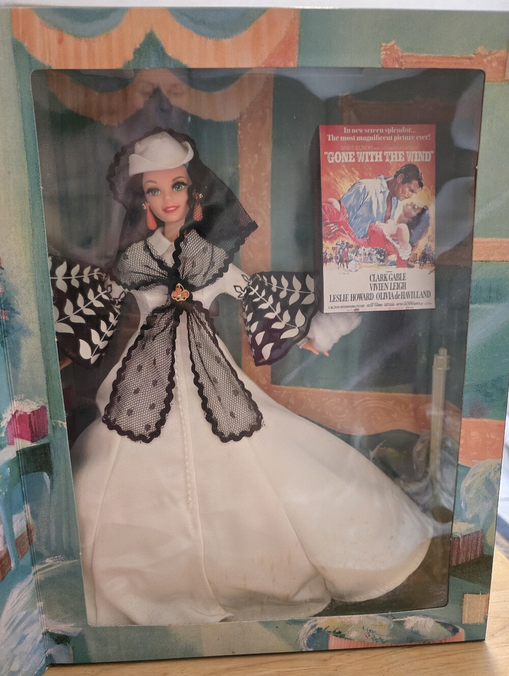 Gone With The Wind Inspired Doll in White and Black Outfit